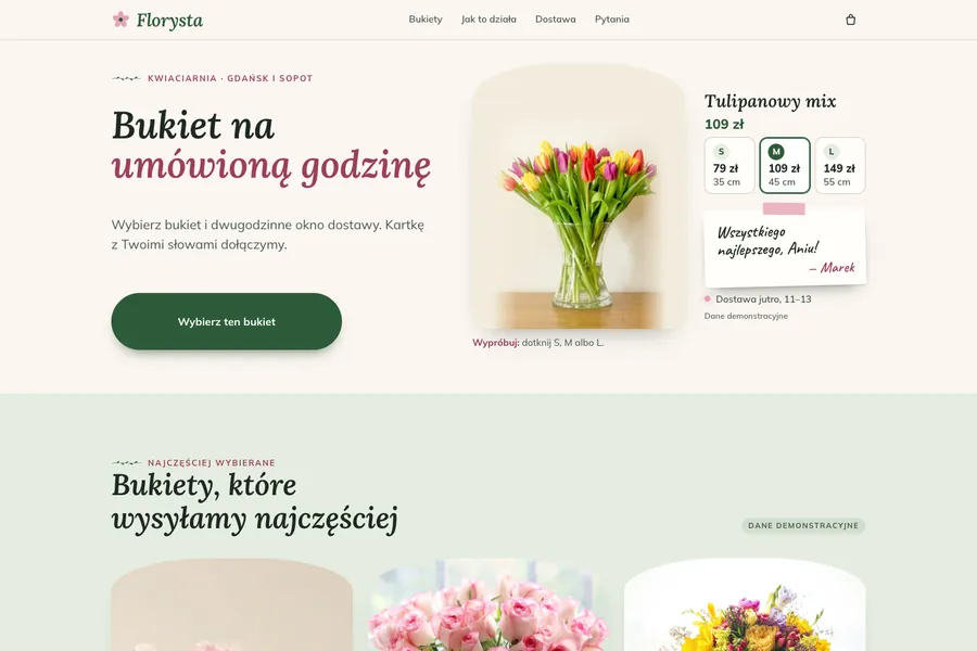Bouquet, créneau et carte → livraison à l’heure avec suivi de statut